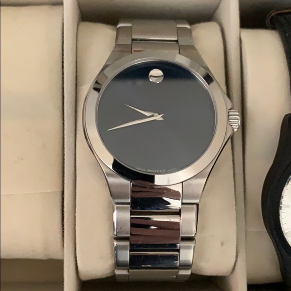 Blue face Movado sapphire watch